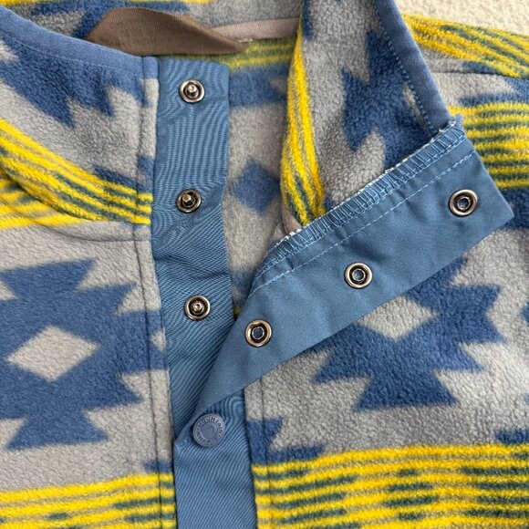 Mountain Khakis Sweater Mens Large L Grey Blue Quarter Snap Aztec Print Fleece - Picture 6 of 11